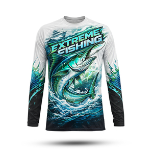 Custom Men Long Sleeve Anti-Wrinkle Quick Dry Ventilated 100% Polyester Anti-Bacterial Winter Outdoor UPF 50+ UV Protection - Product Image 5