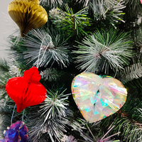Décorations de Noël en papier film irisé en gros, en forme de cœur, en nid d'abeille, pour décorations de plafond de mariage, style romantique, 9,5 cm