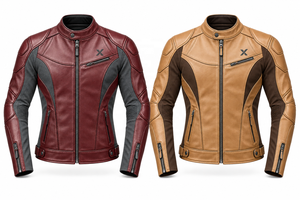 Blouson de moto en cuir extensible |   Teal, noir, bordeaux, camel |   Fabricant OEM ODM |   Qualité de conception haut de gamme |   Vêtements de course | - Product Image 5