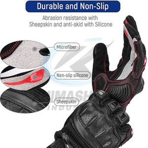 Nouveaux gants de moto en cuir de vache véritable, respirants, antidérapants, à doigts entiers, pour la course en plein air - Product Image 6