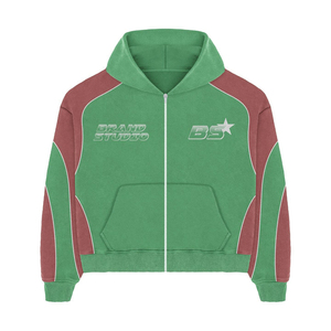 Custom Men <b>Tracksuit</b> Set Zip Up Hoodie Jogger Set Color Block Sportswear Casual Sweat Suit OEM ODM Private Label - Product Image 4