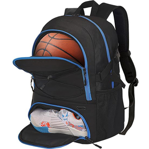 Custom LOW MOQ Lightweight Basketball Backpack Travel Outdoor Sports Zipper Closure Shoulder Bag Soccer Volleyball Storage Mesh - Product Image 5