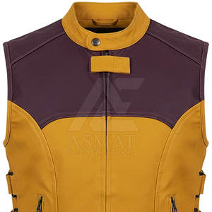 เสื้อกั๊กมอเตอร์ไซค์หนังแท้สไตล์คลาสสิกสำหรับผู้ชาย  ชุดขับขี่มอเตอร์ไซค์  ผลิตจากโรงงานโดยตรง  รับสั่งตัดตามขนาดได้ - Product Image 2