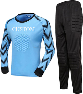 Elite Soccer Wear Breathable 100% Polyester Protective Goalkeeper Uniform Kit with Sponge <b>Protector</b> Training Pants Jersey Shirts - Product Image 2