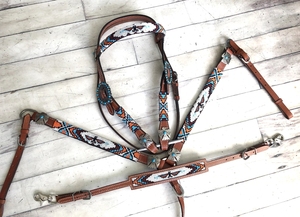 Ensemble d'équipement équestre authentique en cuir occidental, magnifique harnais floral fait main pour cheval, pour la course et l'équitation - Product Image 2