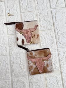 Monedero de piel de vaca con pelo en piel de vaca, bolso de mano de cuero con estilo, bolso de mano de cuero de estilo occidental - Product Image 5