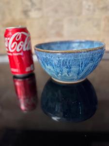 Tazón de cerámica artístico para fideos, con esmalte efecto olas del océano, base en espiral hecha a mano, tamaño profundo y generoso, resistente al calor y duradero, para la mesa de comedor. - Product Image 3