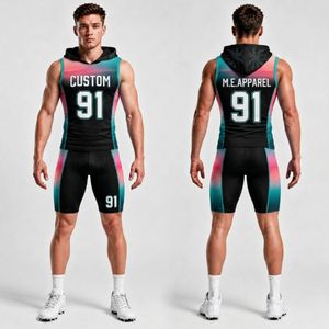 Superior Sky Blue Ice Fractal Design UV Protection Heavyweight Quick Dry Men <b>Athletic</b> 7v7 Football uniforms - Product Image 2