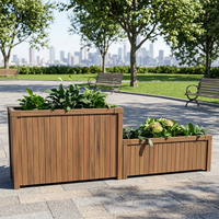 Jardinière en Faux Bois pour Extérieur, Bac à Plantes WPC Imperméable pour Haies, Balcon, Patio, Jardin, Décoratif