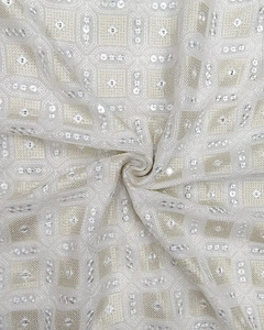Coding embroidery fabric sequin fabric lace fabric organza fabric for designer abaya kaftan couture wholesale export buyer trade - Product Image 6