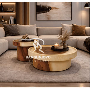 Juego de Mesas de Centro Multifuncionales de Madera Maciza, Pequeñas y Grandes, para Complementar el Sofá de tu Sala de Estar Moderna y Minimalista - Product Image 1