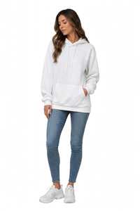 <b>Women's</b> Regular Fit Solid Breathable Casual Long Sleeve Hip Length Cotton <b>Fleece</b> Pullover Hooded Zipper Closure Anti-Pilling - Product Image 5