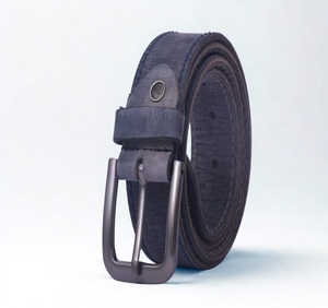 Dark Grey Leather Belt <b>Narrow</b> Profile Strap Metal Pin Buckle Casual Wear Jeans Belt Adjustable Length Modern Unisex Waist Belt - Product Image 1