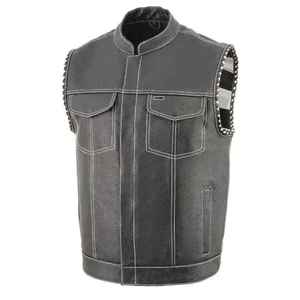Gilet en cuir fait main pour homme, fermeture éclair sur le devant, cuir de qualité supérieure, léger, modèle 2026. - Product Image 2