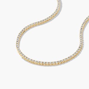 Collier tennis en diamants de laboratoire certifiés IGI 7CTW, or blanc 14 carats, collier de luxe pour femmes, diamants en ligne droite - Product Image 3