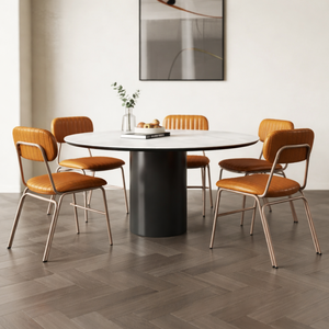 Chaise de salle à manger contemporaine en similicuir avec siège rembourré et structure métallique pour restaurants, hôtels et cafés - Product Image 2