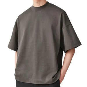 Pattern Solid Jersey High Quality Oversized Drop Shoulder T-Shirt Custom Logo Printed T-shirt Men Loose Fit - Product Image 4