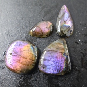 Wholesale Purple <b>Labradorite</b> Cabochon Natural Crystal Gemstone Pear Shape Mix Drill Animal Flashy Loose Cute Purple <b>Labradorite</b> - Product Image 2