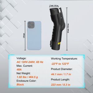 Adaptateur de charge Tesla J1772 Max 48 Amp 240V avec sac de rangement IP65, verrou anti-chute, adaptateur de chargeur Hi EVs pour véhicules Tesla - Product Image 2