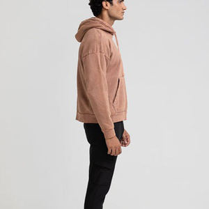 เสื้อฮู้ดผู้ชาย สีพื้น ผ้าฝ้าย 100% ทรงปกติ สวมใส่สบายๆ สำหรับฤดูใบไม้ร่วง - Product Image 3