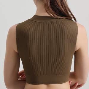 เสื้อชั้นในกีฬาแบบ Racerback สำหรับทุกเพศ รองรับทรงสูง คอสูง ไซส์ใหญ่ ครอบคลุมเต็มตัว มีฟองน้ำเสริม ไร้โครง ระบายอากาศได้ดี ปรับได้ - Product Image 3