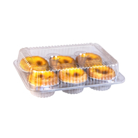 Emballage en plastique PET jetable biodégradable de premier ordre conteneur de boulangerie à clapet de gâteau boîte à pâtisserie en plastique conteneur à dessert