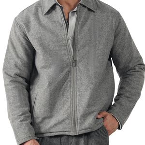 Chaqueta de punto gris para hombre con cremallera, cuello alto, cárdigan informal con bolsillos laterales, ligera, moderna, para uso diario, fabricante. - Product Image 5