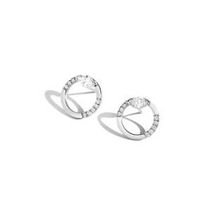 Halo Stud <b>Earring</b> Pave Set Minimalist Statement Stud 14K 18K Gold Marquise Lab Grown Diamond For Women Everyday Wear Wholesale - Product Image 3