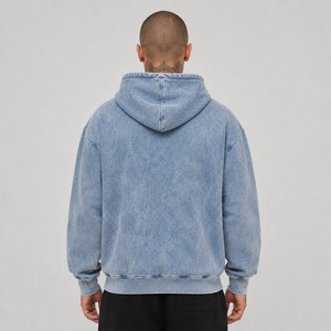 Best Quality Custom Solid Acid Wash Winter Fleece Hoodie <b>Men</b> 100% Cotton Street Wear Regular Fit Quick Dry Eco-Friendly - Product Image 6