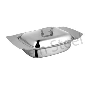 Vente en gros de beurrier en acier inoxydable poli sur mesure avec couvercle et dessus, plat à fromage écologique - Product Image 1