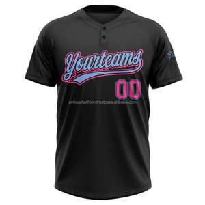 Uniformes de Béisbol y Sóftbol Personalizados al por Mayor, Transpirables, de Secado Rápido, de Manga Corta, Estilo Jersey, 100% Poliéster - Product Image 2