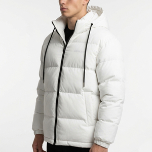 Wholesale Custom Logo <b>Men's</b> <b>Hooded</b> Quilted <b>Puffer</b> <b>Jacket</b> Bubble Winter Coat Casual Outerwear - Product Image 4