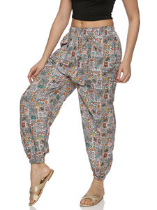 Femmes haut confortable Boho impression numérique sarouel taille libre coton Joggers élastique cordon hiver Baggy vêtements de détente plat - Product Image 5