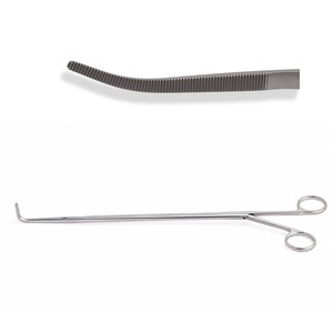 Disector curvo profesional VATS con eje de 7 mm, mordazas dentadas, 33.5 cm de longitud total, 23.3 cm de longitud de trabajo sin trinquete – ZETOMEDPRO - Product Image 1