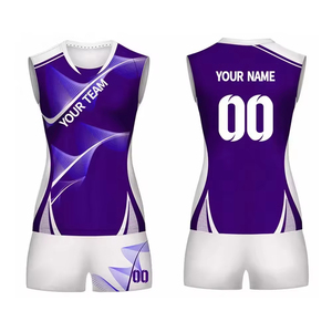 Uniforme de voleibol atlético personalizable con logotipo del equipo, camiseta y pantalones cortos, ropa con control de humedad para entrenamiento. - Product Image 6