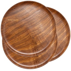 Juego de 3 Platos de Madera Hechos a Mano – 22 cm |   Vajilla de Madera Natural |   Ecológico y Libre de Químicos - Product Image 4