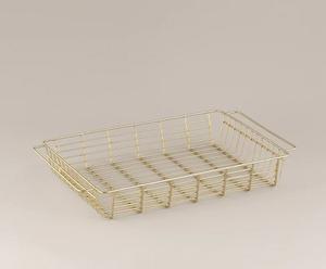 Accesorios de almacenamiento de diseño de lujo, bandeja organizadora de cocina, bandeja decorativa de alambre dorado para mesa de frutas y verduras - Product Image 1