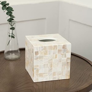 Boîte à mouchoirs en bois de teck chinois traditionnel Aqdus Saleem avec incrustations en nacre - Fabriquée à la main, écologique et durable |   Vente en gros Moradabad - Product Image 5