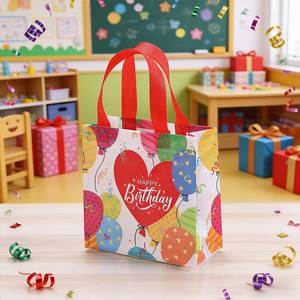Sac fourre-tout en PP non tissé avec logo personnalisé, sac de shopping réutilisable pour mariage, anniversaire, fête et emballage de cadeaux de vacances - Product Image 4