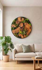 Moss Creek Rustic Wood <b>Clock</b> Timber Trail Nature <b>Clock</b> Verdant Riverwood Wall <b>Clock</b> Forest Path Handmade <b>Clock</b> Moss land Timber - Product Image 6