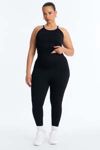 Ensemble de sport pour femme : Legging et soutien-gorge de haute qualité, taille élastique personnalisée sur le devant, sans couture et respirant - Product Image 2