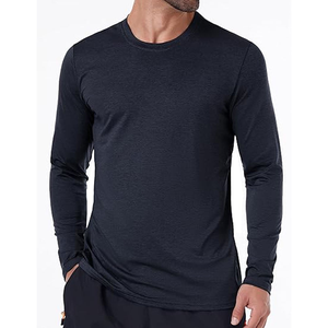 Camiseta de entrenamiento de manga larga para hombre, de secado rápido, que absorbe la humedad, elástica en 4 direcciones, para gimnasio, entrenamiento, capa base atlética - Product Image 2