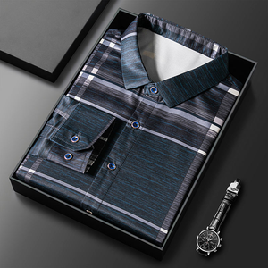 Men’s Autumn Long Sleeve Striped <b>Shirt</b> Custom Fit Casual Business Formal Office <b>Shirt</b> for Men - Product Image 1