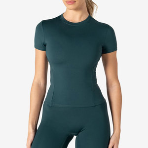 Fabricante de Camisetas Deportivas de Verano Personalizadas para Mujer, Camisetas de Manga Corta Ajustadas, con Mangas Acampanadas, Transpirables, Lisas - Product Image 5
