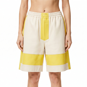 <b>Ladies</b> Fashion Oversized <b>Leather</b> <b>Shorts</b> Custom Logo Baggy Women's <b>Leather</b> <b>Shorts</b> Women's Elastic Waist <b>Leather</b> Loose Fit <b>Shorts</b> - Product Image 1