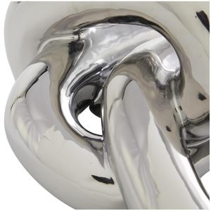 Modern Silver Chain Link <b>Decorative</b> Sculpture Polished Metal Knot Art Ornament Contemporary Tabletop Home <b>Office</b> <b>Decor</b> Accent - Product Image 4