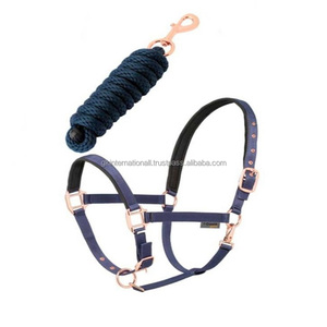 Durable Handmade Nylon Horse <b>Halter</b> available in Multiple Color Options with Luxury Rose Gold adjustable Hardware <b>Halter</b> Horse - Product Image 4