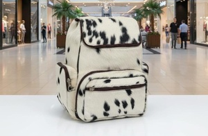 Fashion Cowhide Leather Hair On Backpack Travel Laptop Rucksack Vintage School Bag Handmade Durable LHBP-0031 - Product Image 6