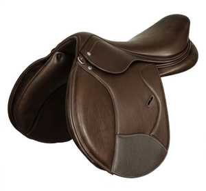 Selle de dressage TAK Res-03 en cuir australien, souple, en laiton naturel, confortable, couleur et taille personnalisables, pour chevaux. - Product Image 1