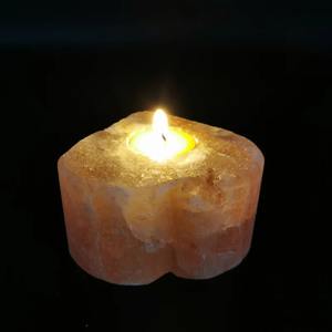 Lámpara de sal de aromaterapia del Himalaya en forma de corazón, artesanía creativa, cesta de flores y decoración de lámpara tallada a mano, regalo - Product Image 3